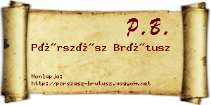 Pórszász Brútusz névjegykártya